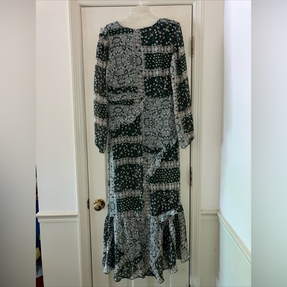 Lulus Green Multi Floral Patchwork Field of Flowers Long Sleeve Maxi Dress - Picture 4 of 5